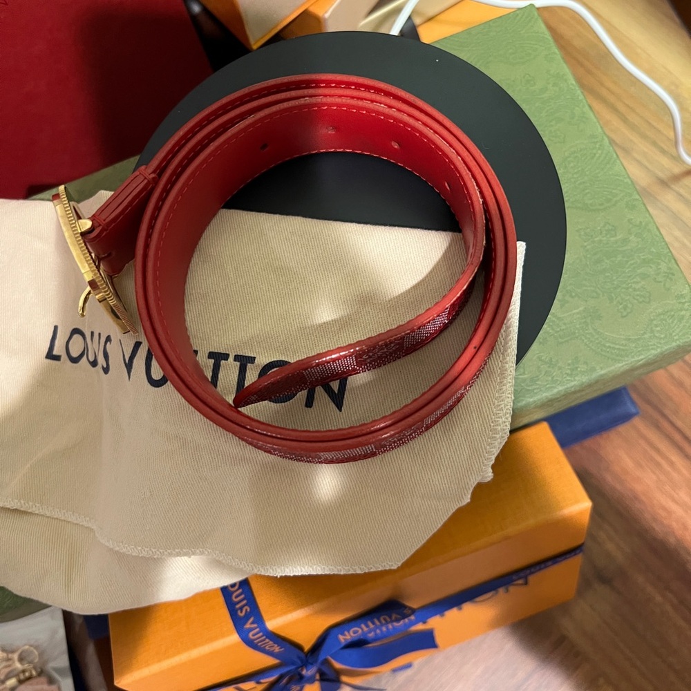 Louis Vuitton Red and Gold Women's Belt - Picture 8 of 9